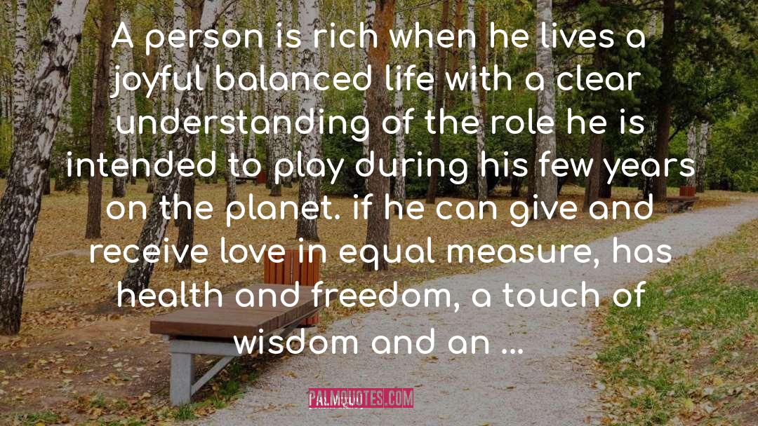 Cash Peters Quotes: A person is rich when