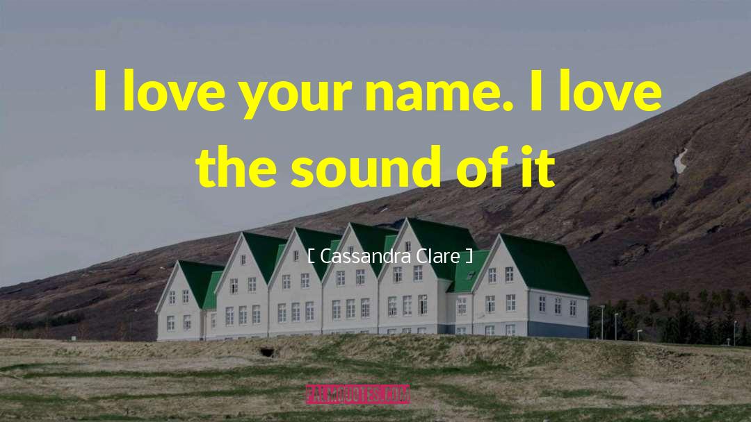 Cassandra Clare Quotes: I love your name. I