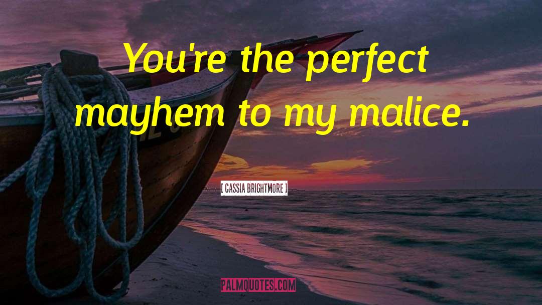 Cassia Brightmore Quotes: You're the perfect mayhem to