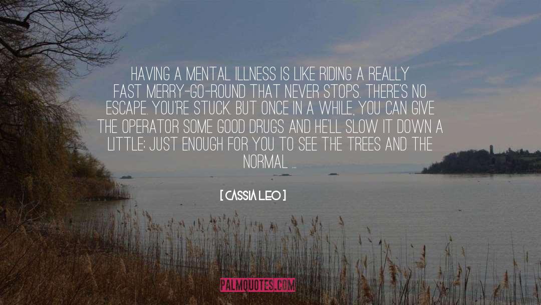 Cassia Leo Quotes: Having a mental illness is