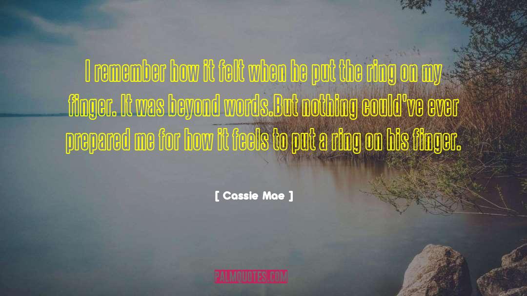 Cassie Mae Quotes: I remember how it felt