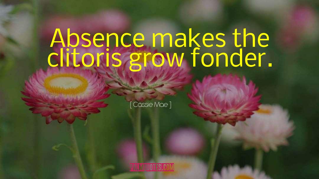 Cassie Mae Quotes: Absence makes the clitoris grow