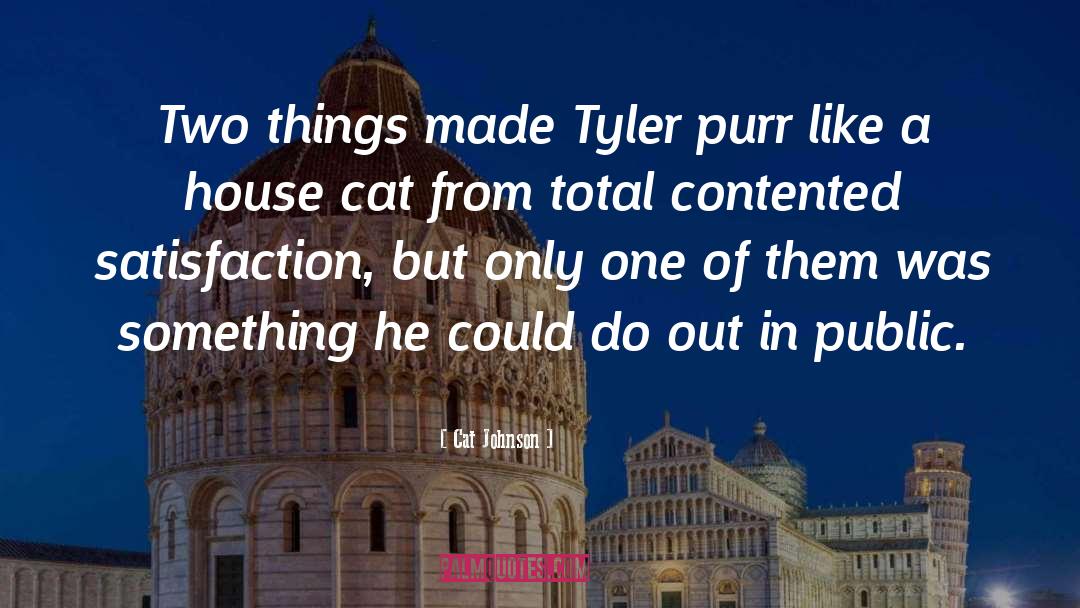 Cat Johnson Quotes: Two things made Tyler purr