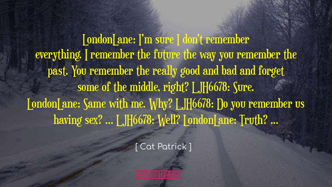 Cat Patrick Quotes: LondonLane: I'm sure I don't