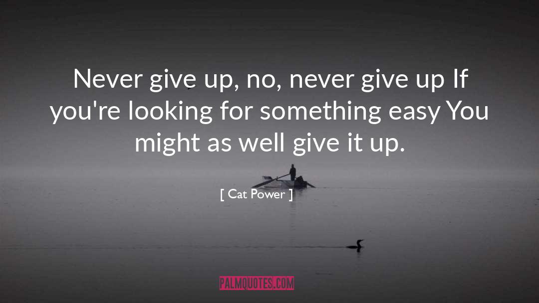 Cat Power Quotes: Never give up, no, never