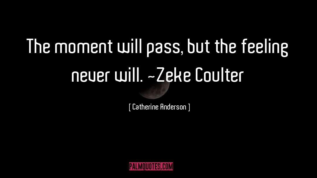Catherine Anderson Quotes: The moment will pass, but