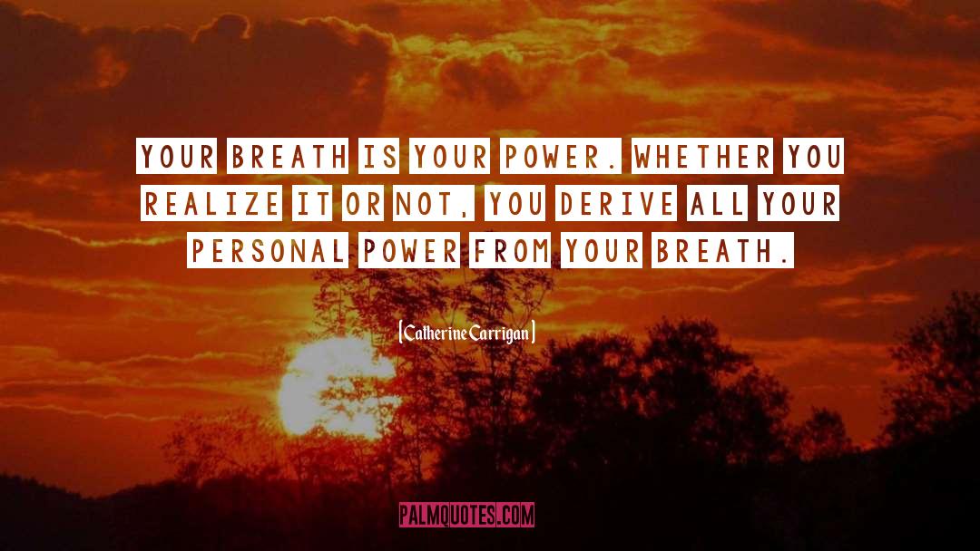 Catherine Carrigan Quotes: Your breath is your power.