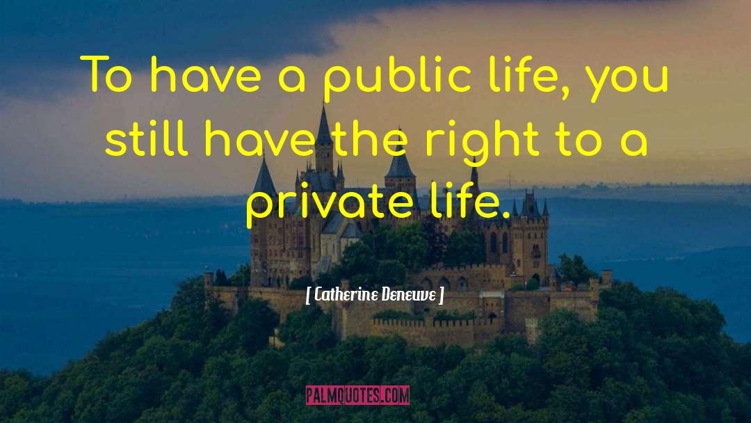 Catherine Deneuve Quotes: To have a public life,