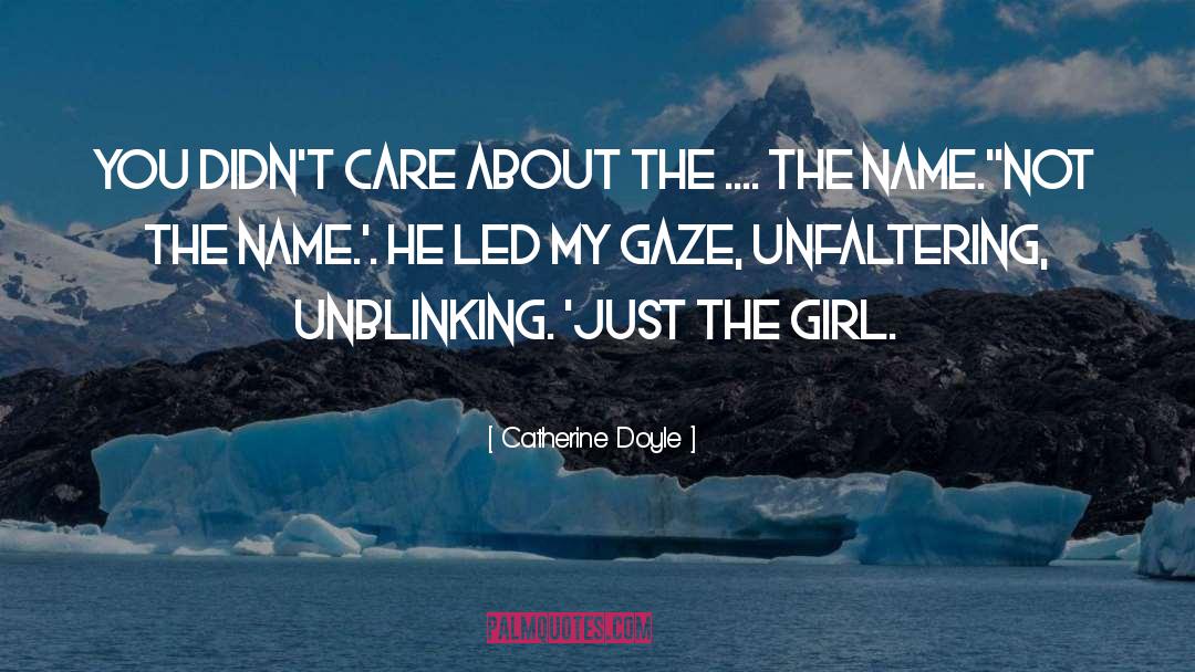 Catherine Doyle Quotes: You didn't care about the