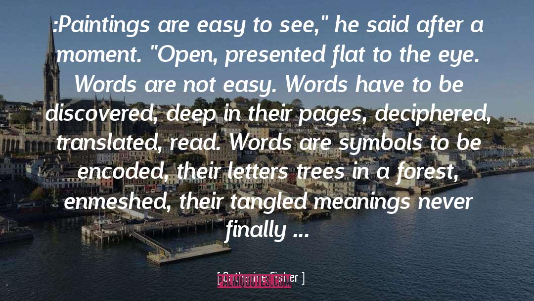 Catherine Fisher Quotes: :Paintings are easy to see,