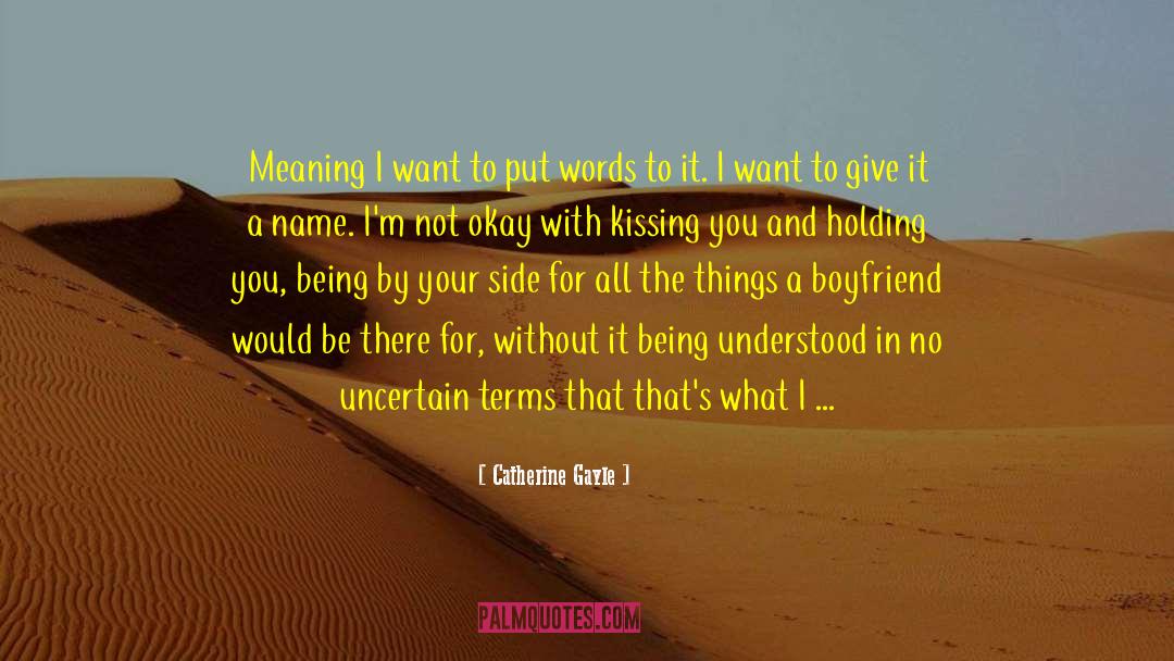 Catherine Gayle Quotes: Meaning I want to put