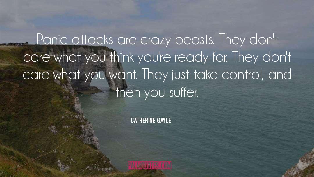 Catherine Gayle Quotes: Panic attacks are crazy beasts.