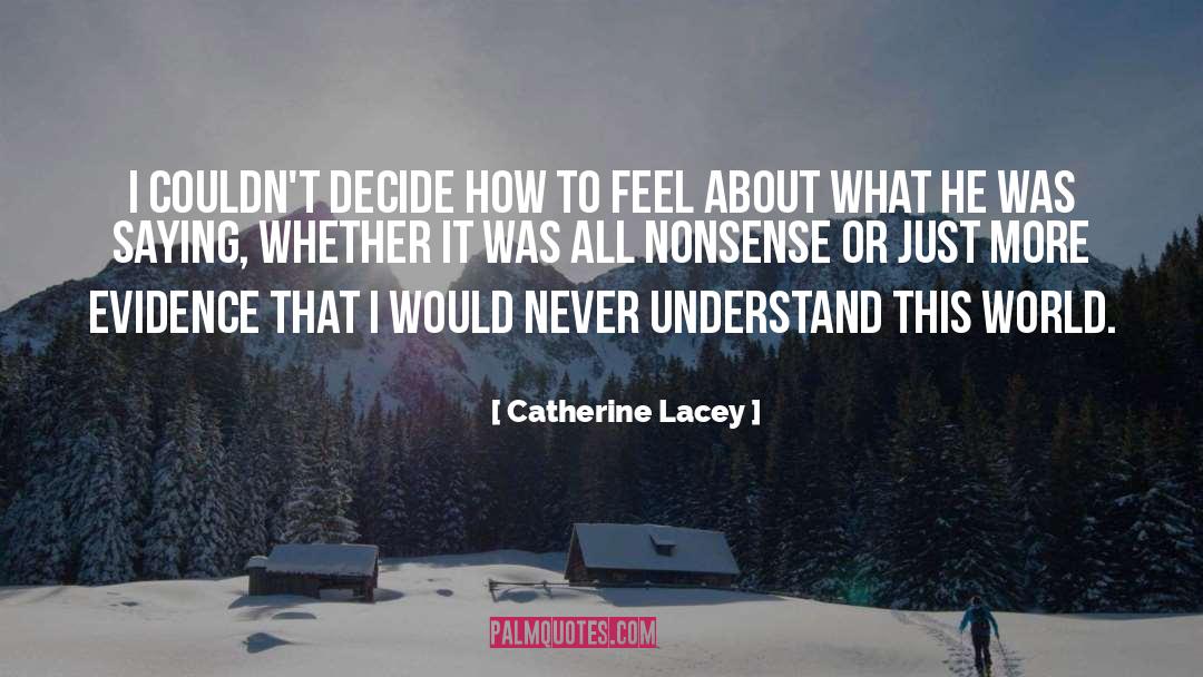Catherine Lacey Quotes: I couldn't decide how to