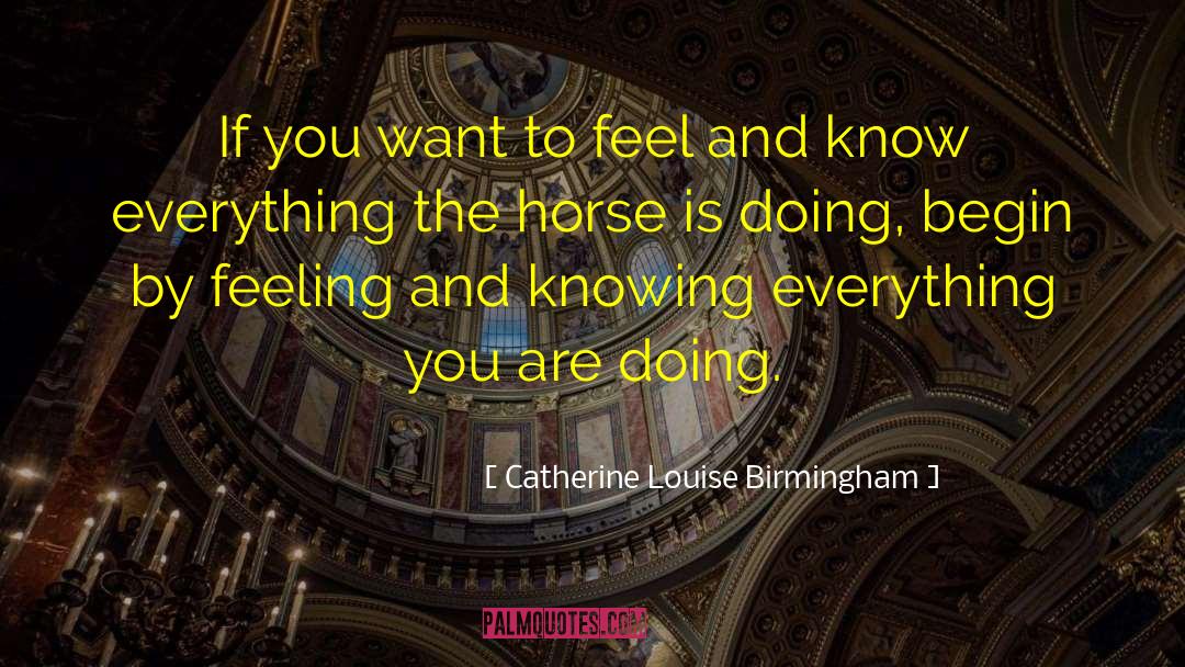 Catherine Louise Birmingham Quotes: If you want to feel