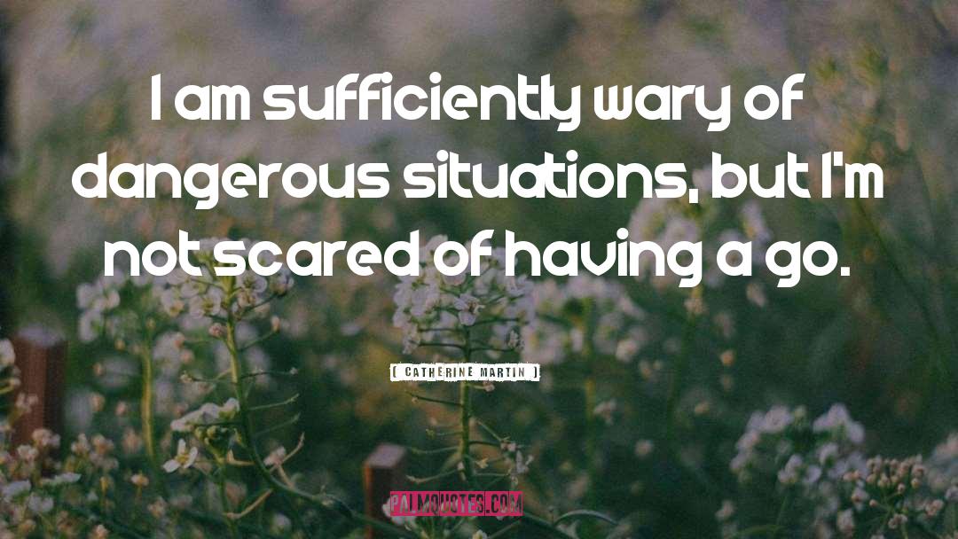 Catherine Martin Quotes: I am sufficiently wary of