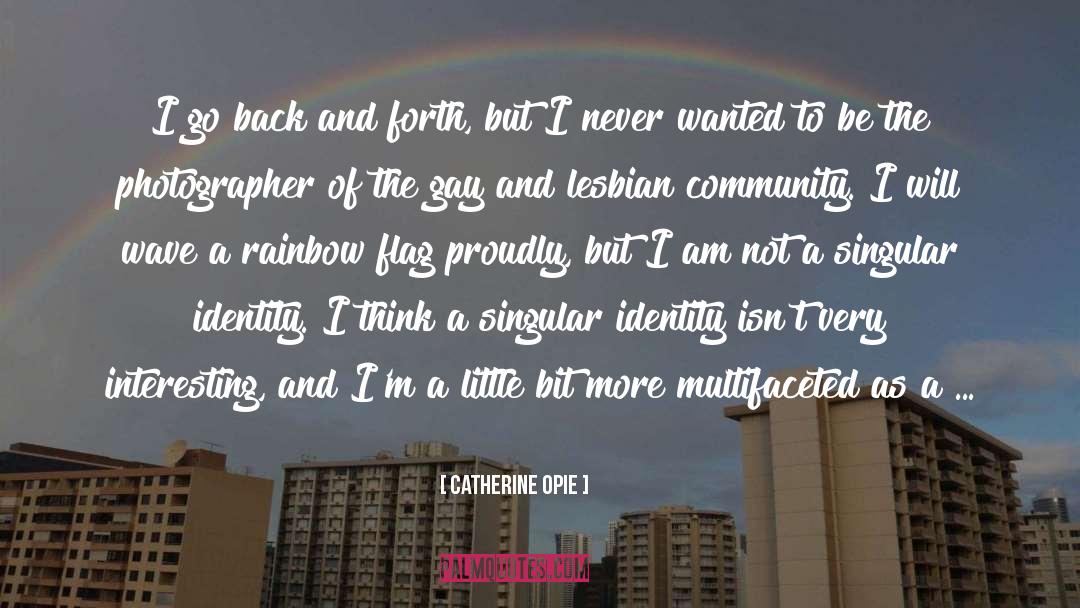 Catherine Opie Quotes: I go back and forth,