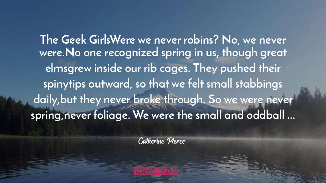 Catherine Pierce Quotes: The Geek Girls<br /><br />Were