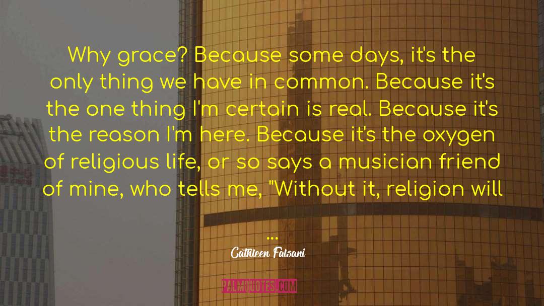 Cathleen Falsani Quotes: Why grace? Because some days,