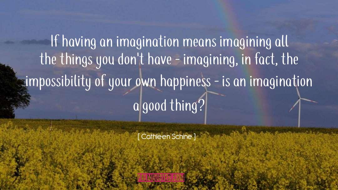 Cathleen Schine Quotes: If having an imagination means