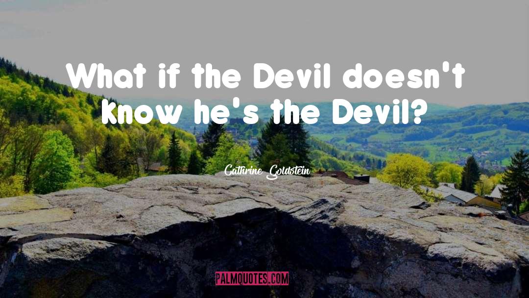 Cathrine Goldstein Quotes: What if the Devil doesn't