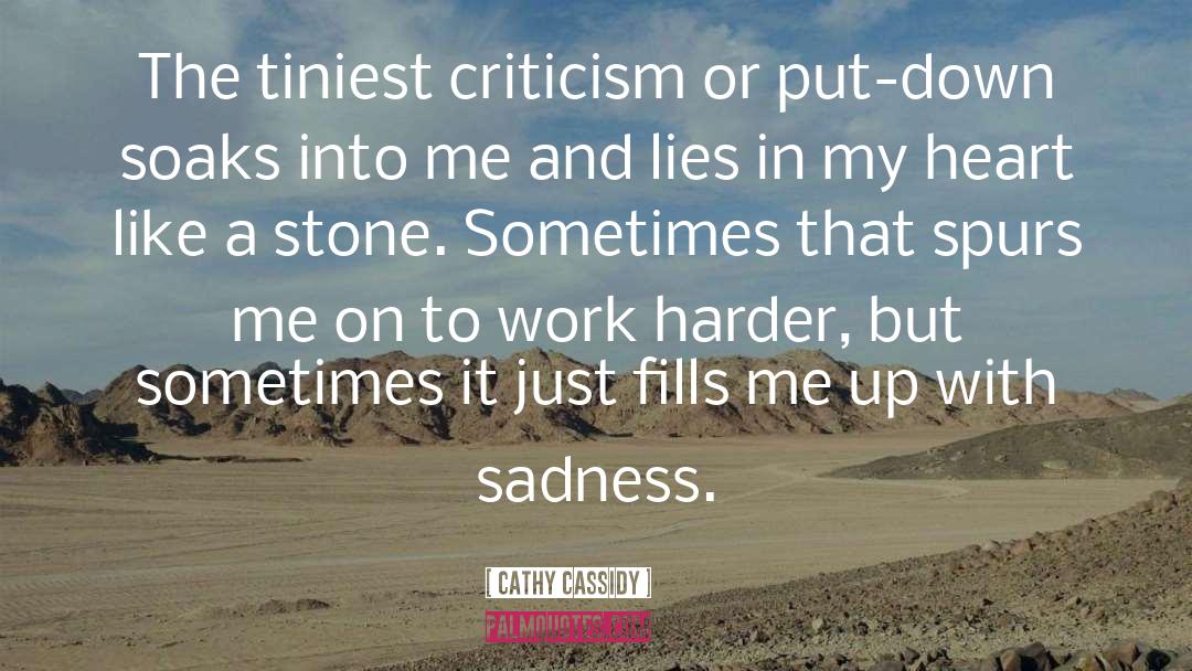 Cathy Cassidy Quotes: The tiniest criticism or put-down