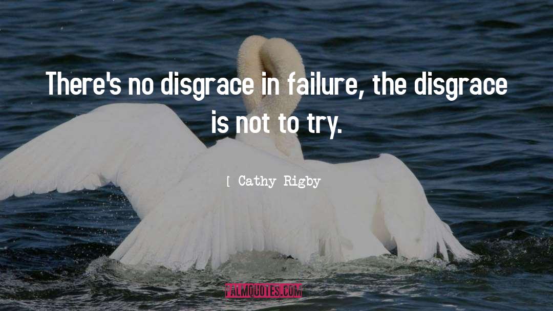 Cathy Rigby Quotes: There's no disgrace in failure,