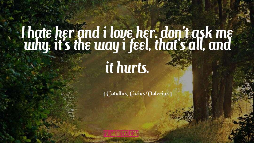 Catullus, Gaius Valerius Quotes: I hate her and i