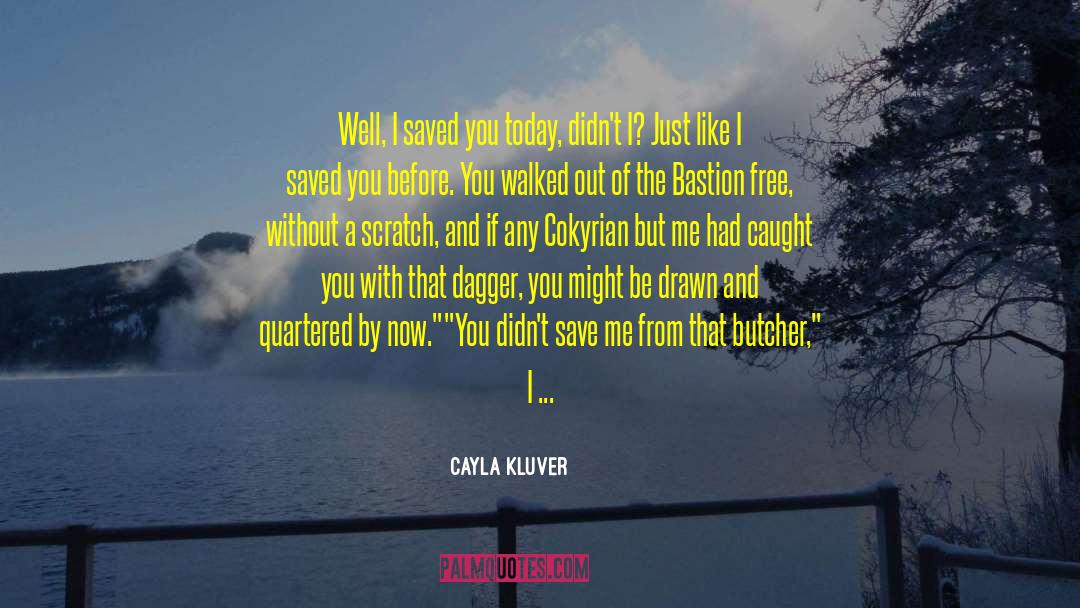 Cayla Kluver Quotes: Well, I saved you today,