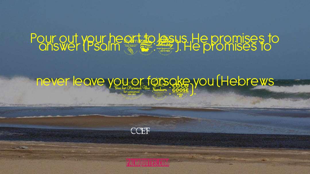 CCEF Quotes: Pour out your heart to