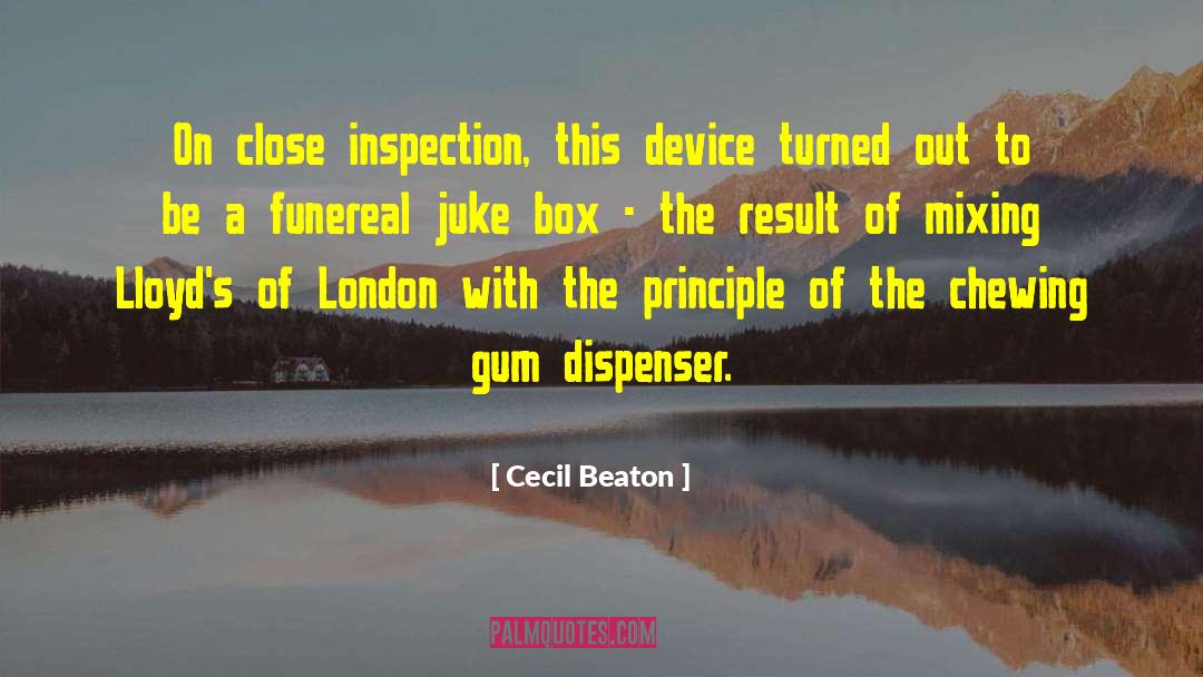 Cecil Beaton Quotes: On close inspection, this device