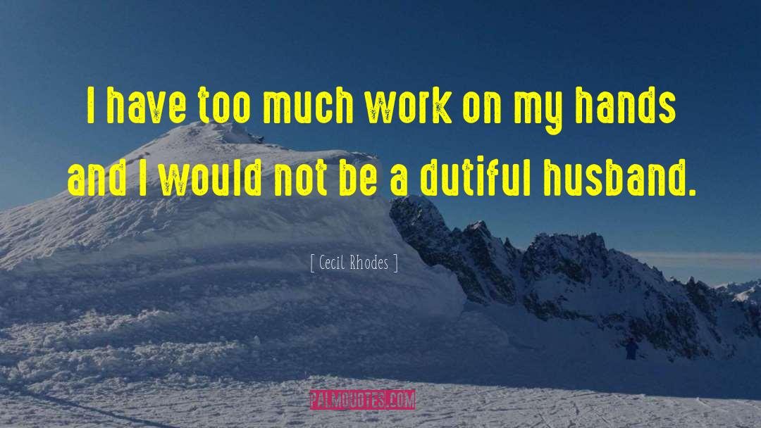 Cecil Rhodes Quotes: I have too much work
