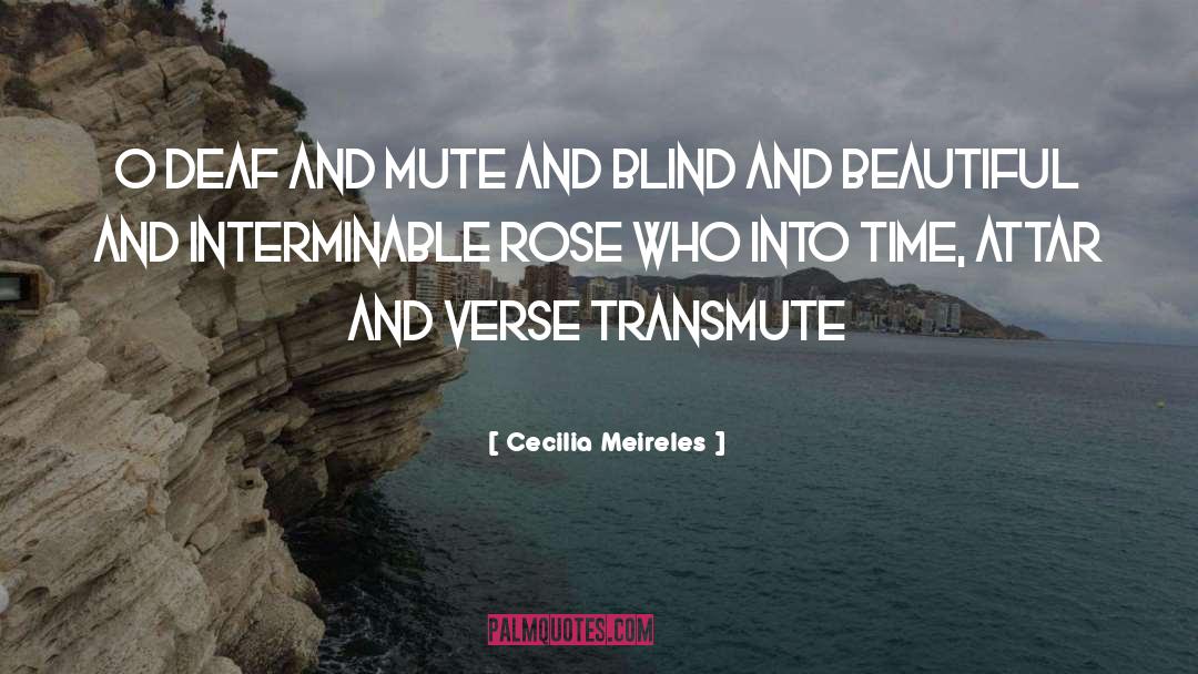 Cecilia Meireles Quotes: O deaf and mute <br>and