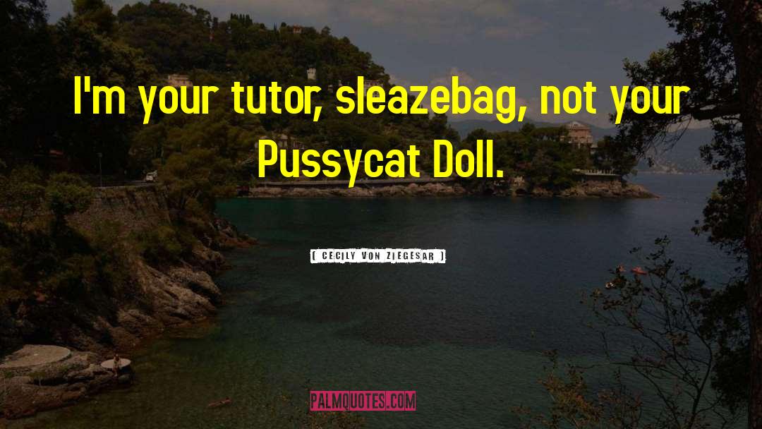 Cecily Von Ziegesar Quotes: I'm your tutor, sleazebag, not