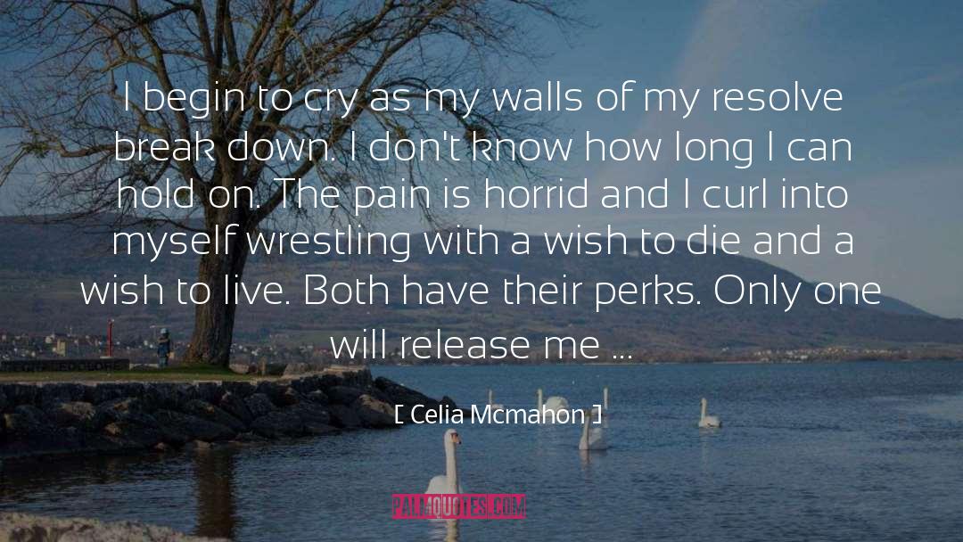 Celia Mcmahon Quotes: I begin to cry as