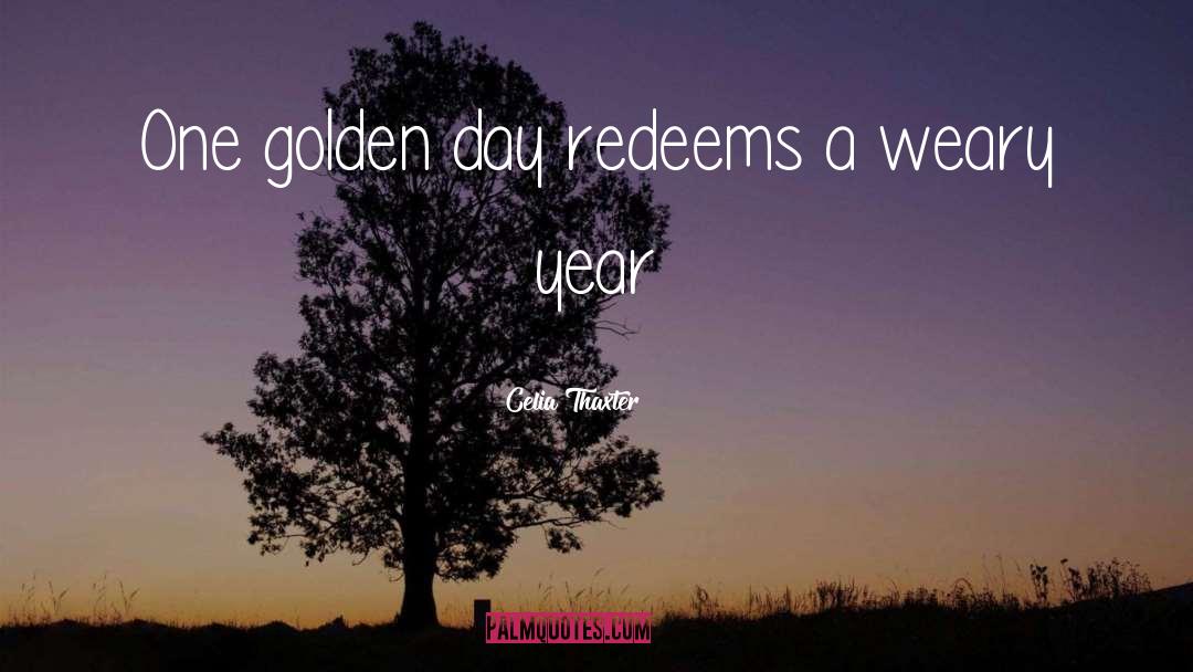 Celia Thaxter Quotes: One golden day redeems a