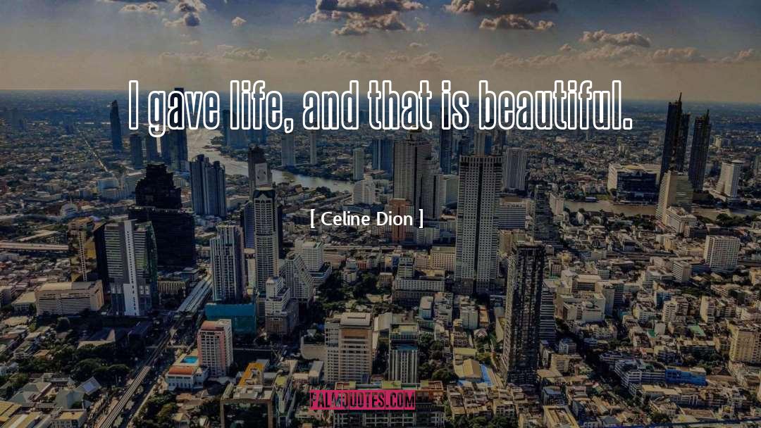 Celine Dion Quotes: I gave life, and that
