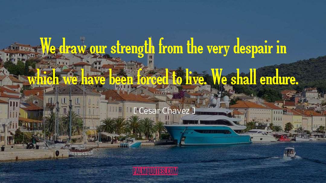 Cesar Chavez Quotes: We draw our strength from