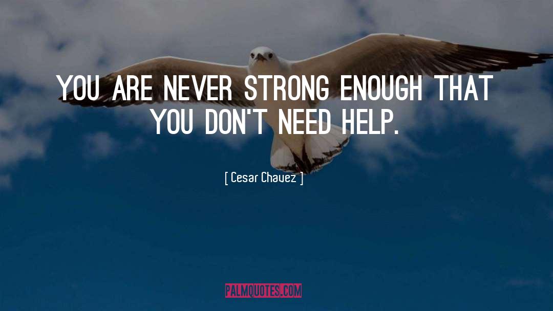 Cesar Chavez Quotes: You are never strong enough