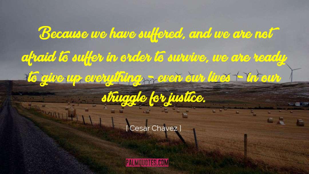 Cesar Chavez Quotes: Because we have suffered, and