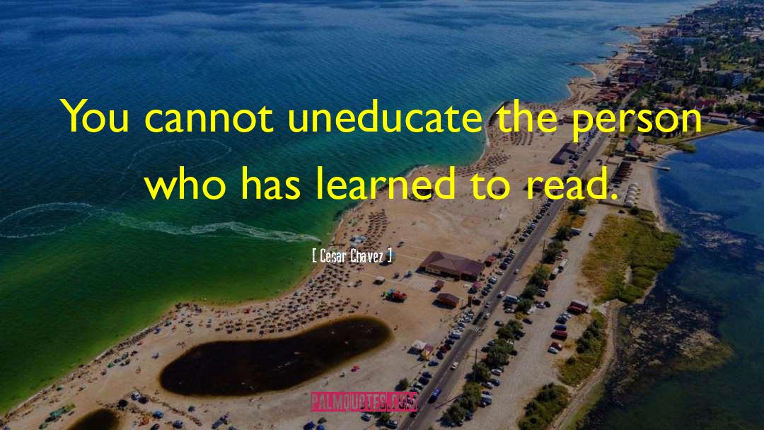 Cesar Chavez Quotes: You cannot uneducate the person