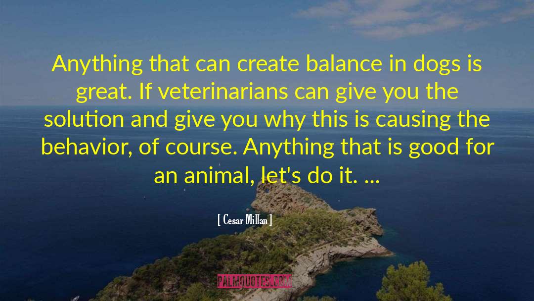 Cesar Millan Quotes: Anything that can create balance