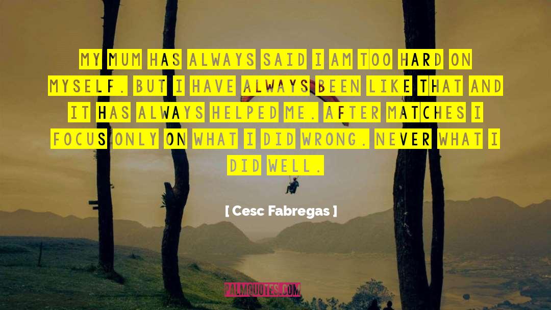 Cesc Fabregas Quotes: My mum has always said