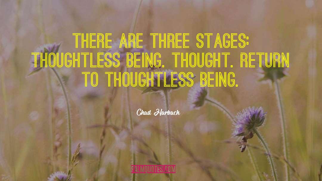 Chad Harbach Quotes: There are three stages: Thoughtless