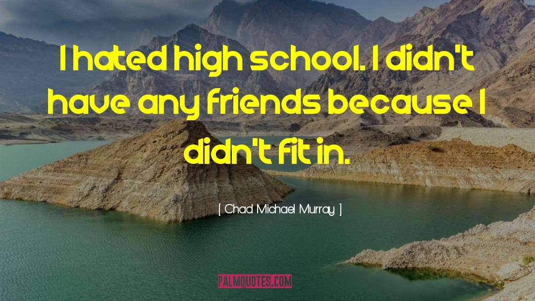 Chad Michael Murray Quotes: I hated high school. I