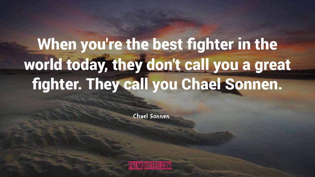 Chael Sonnen Quotes: When you're the best fighter