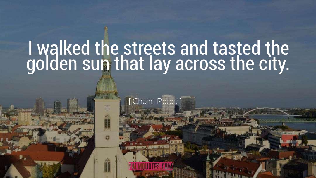 Chaim Potok Quotes: I walked the streets and