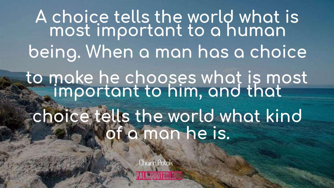 Chaim Potok Quotes: A choice tells the world