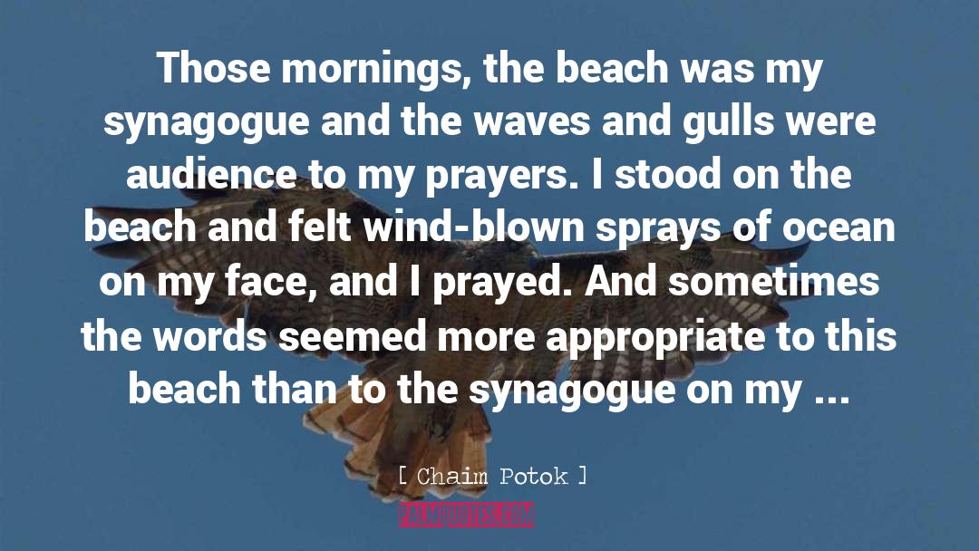 Chaim Potok Quotes: Those mornings, the beach was