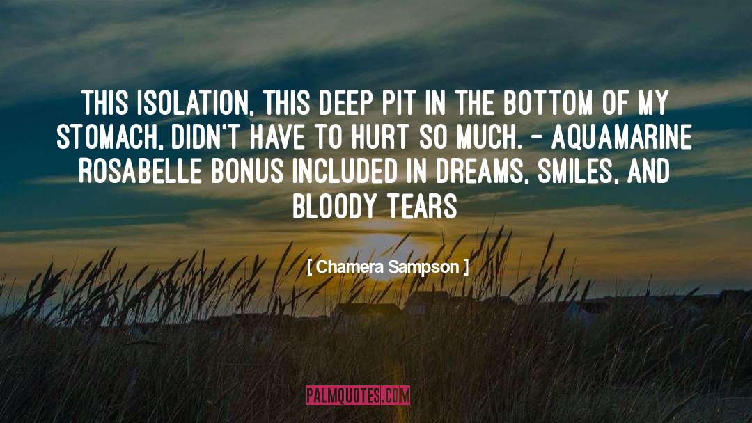 Chamera Sampson Quotes: This isolation, this deep pit