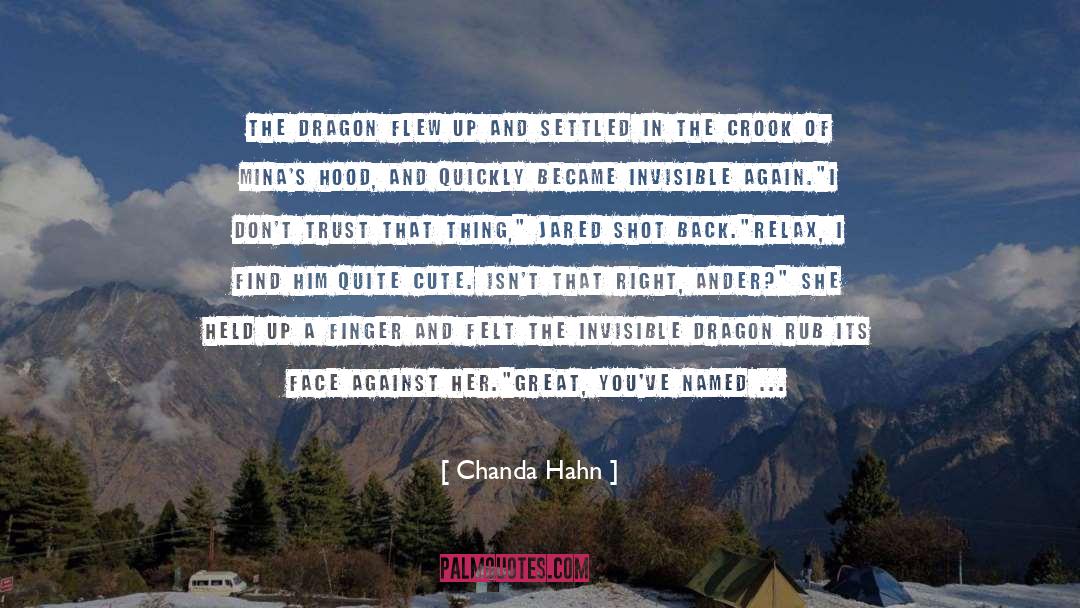 Chanda Hahn Quotes: The dragon flew up and